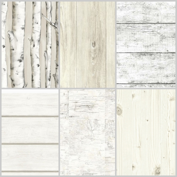 Wallpaper Cabin White Wood Planks